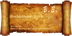 Buchbinder Erik névjegykártya